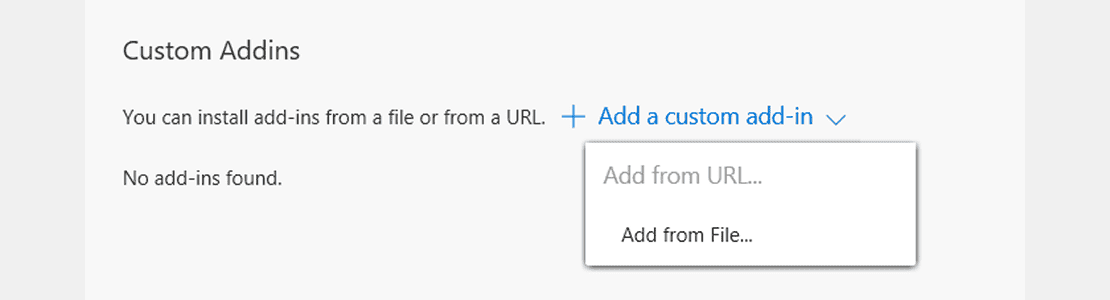 Installing a custom add-in from a file or URL
